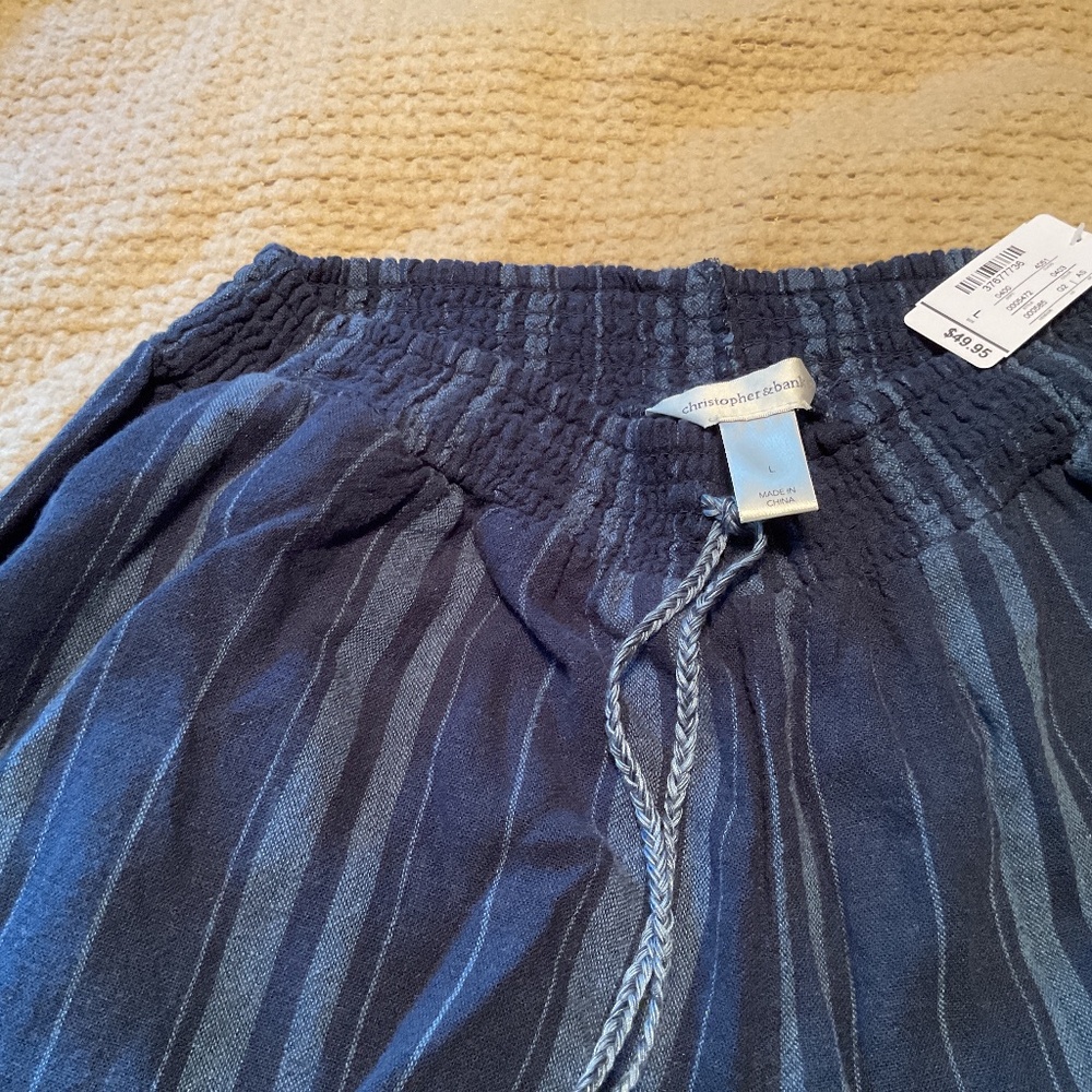 Christopher and Banks size large 2 tone blue pants. Linen